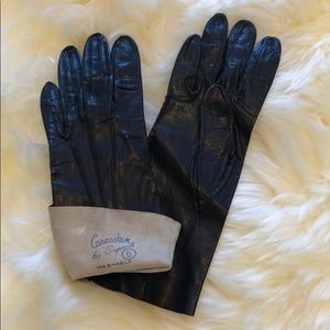Black Leather Gloves by Superb
